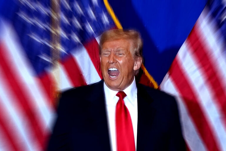 Republican presidential candidate former US President Donald Trump arrives for a campaign event at the Atkinson Resort and Country Club in Atkinson, New Hampshire, on January 16, 2024. (TIMOTHY A. CLARY/AFP via Getty Images)