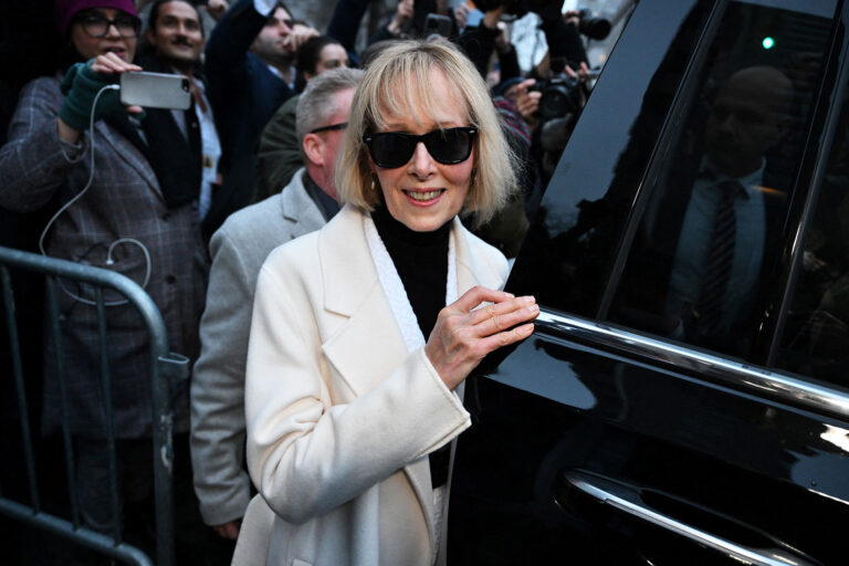 Writer E. Jean Carroll leaves federal court after the verdict in her defamation case against former US president Donald Trump in New York on January 26, 2024. (ANGELA WEISS/AFP via Getty Images)