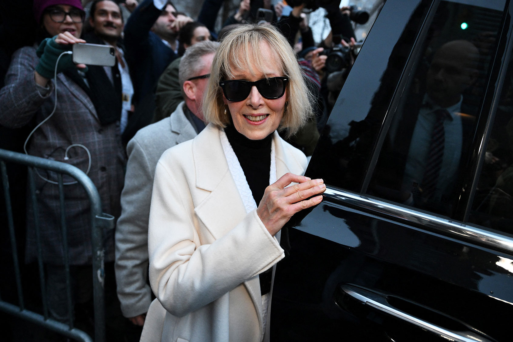 Writer E. Jean Carroll leaves federal court after the verdict in her defamation case against former US president Donald Trump in New York on January 26, 2024. (ANGELA WEISS/AFP via Getty Images)