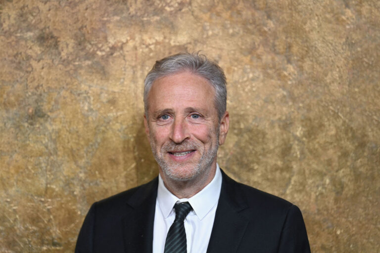 US comedian and writer Jon Stewart arrives for The Albies hosted by the Clooney Foundation at the New York Public Library in New York City on September 28, 2023. (ANGELA WEISS/AFP via Getty Images)