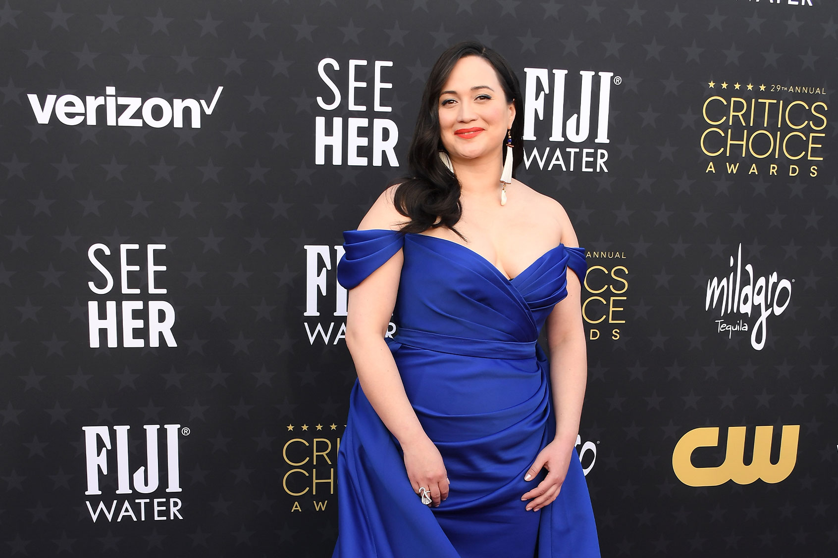 Lily Gladstone arrives at the 29th Annual Critics Choice Awards at Barker Hangar on January 14, 2024 in Santa Monica, California. (Steve Granitz/FilmMagic/Getty Images)