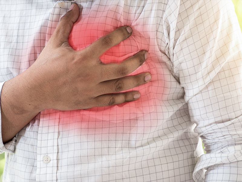 A man having a heart attack