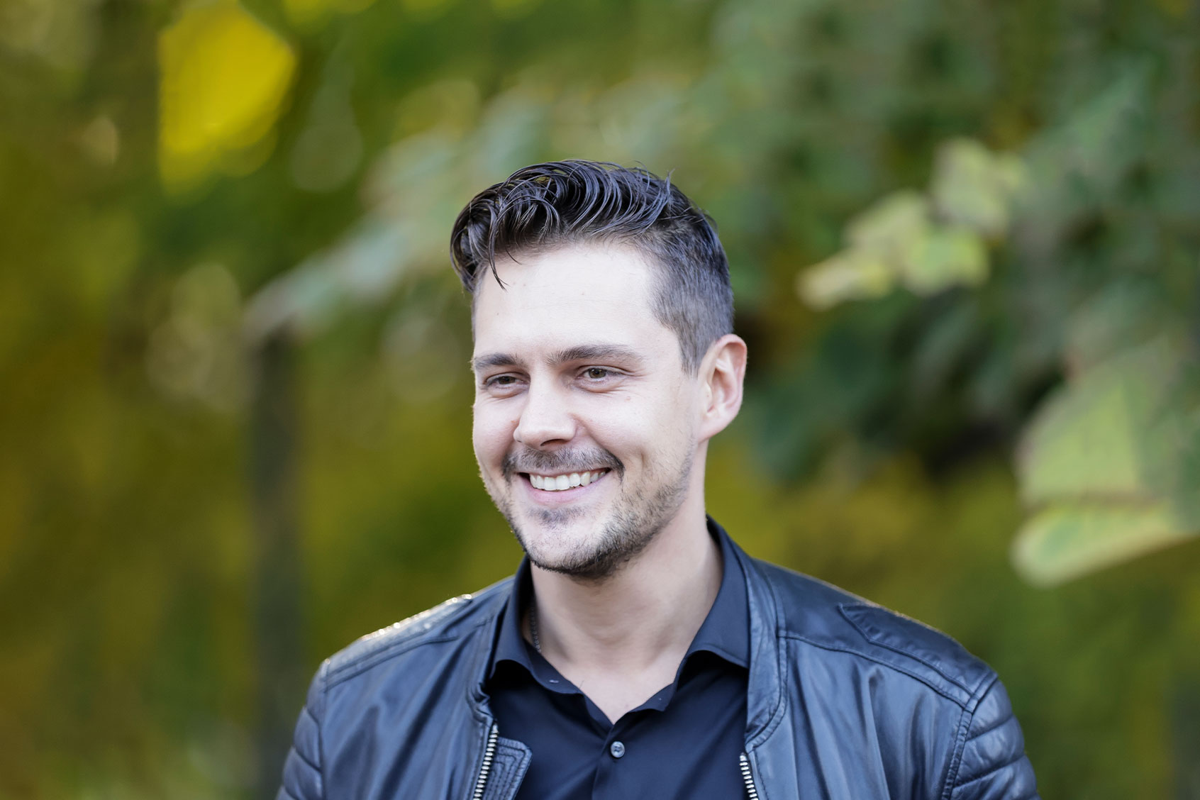Serbian actor Milos Bikovic smiles after meeting in on October 19, 2021 in Belgrade, Serbia. (Srdjan Stevanovic/Getty Images)
