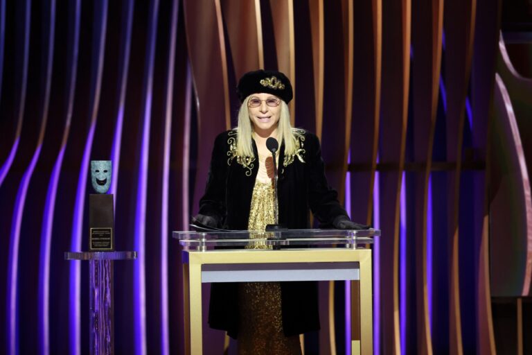 Barbra Streisand accepts the SAG Lifetime Achievement Award onstage during the 30th Annual Screen Actors Guild Awards at Shrine Auditorium and Expo Hall on February 24, 2024 in Los Angeles, California. (Matt Winkelmeyer/Getty Images)