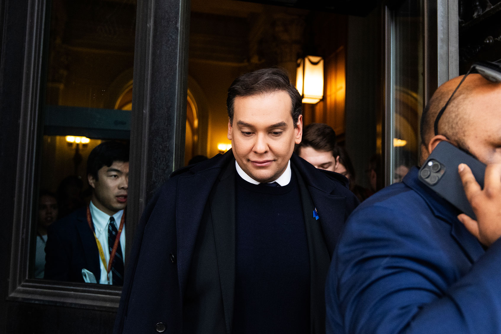 Rep. George Santos, R-N.Y., leaves the U.S. Capitol after the House voted to expel him from Congress on Friday, December 01, 2023. (Tom Williams/CQ-Roll Call, Inc via Getty Images)