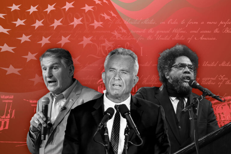 Joe Manchin, Robert F. Kennedy Jr. and Cornel West (Photo illustration by Salon/Getty Images)