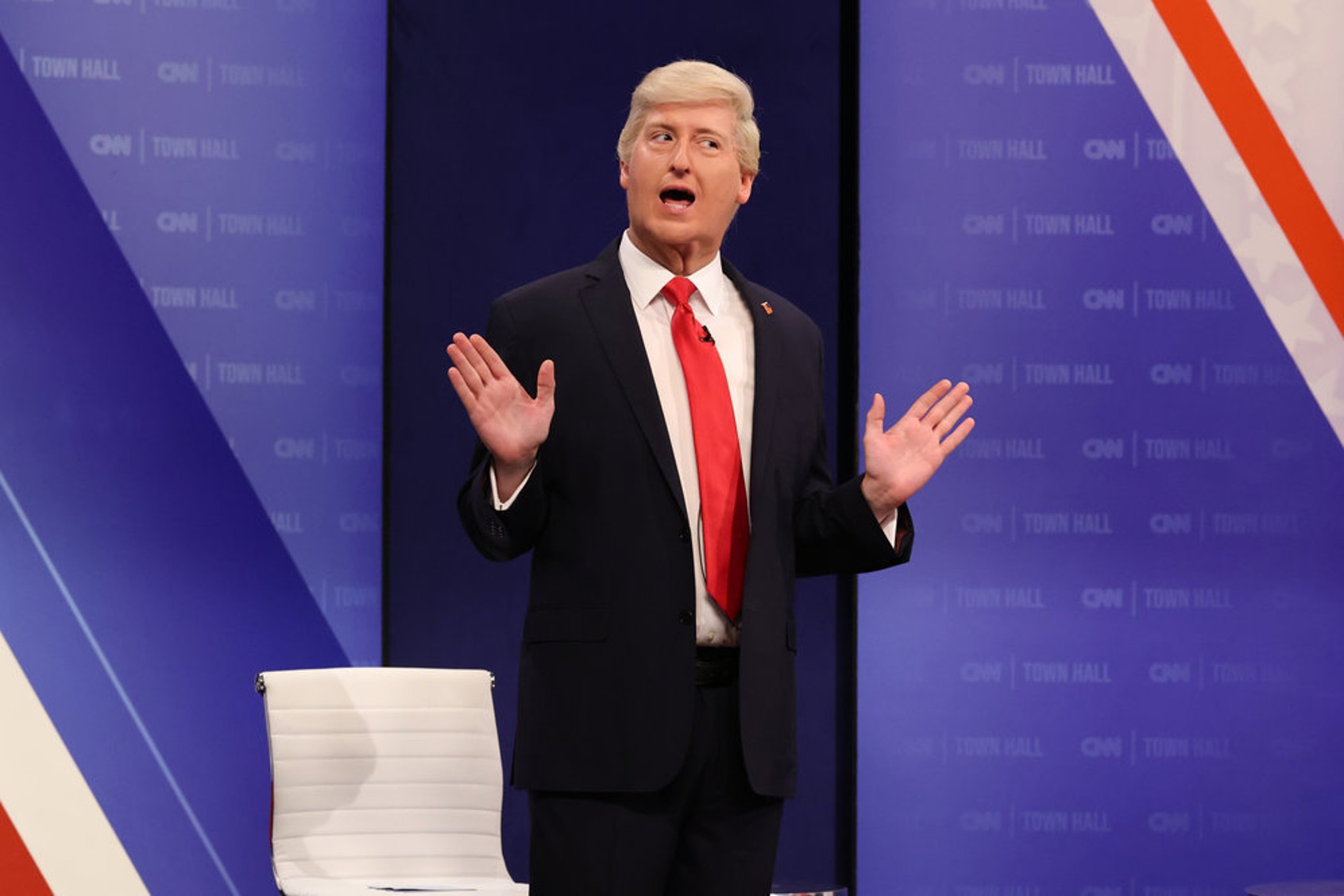 James Austin Johnson as Donald Trump during the “CNN Town Hall South Carolina” Cold Open on Saturday, February 3, 2024 (Will Heath/NBC)
