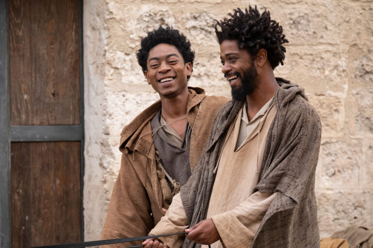 Elijah (R.J. Cyler) and Clarence (LaKeith Stanfield) in "The Book of Clarence" (Legendary Pictures)