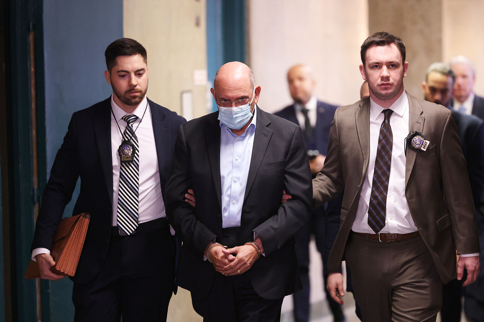 Former Trump Organization Finance Chief Allen Weisselberg (C) attends a hearing in Manhattan Criminal Court on March 04, 2024 in New York City. (Michael M. Santiago/Getty Images)