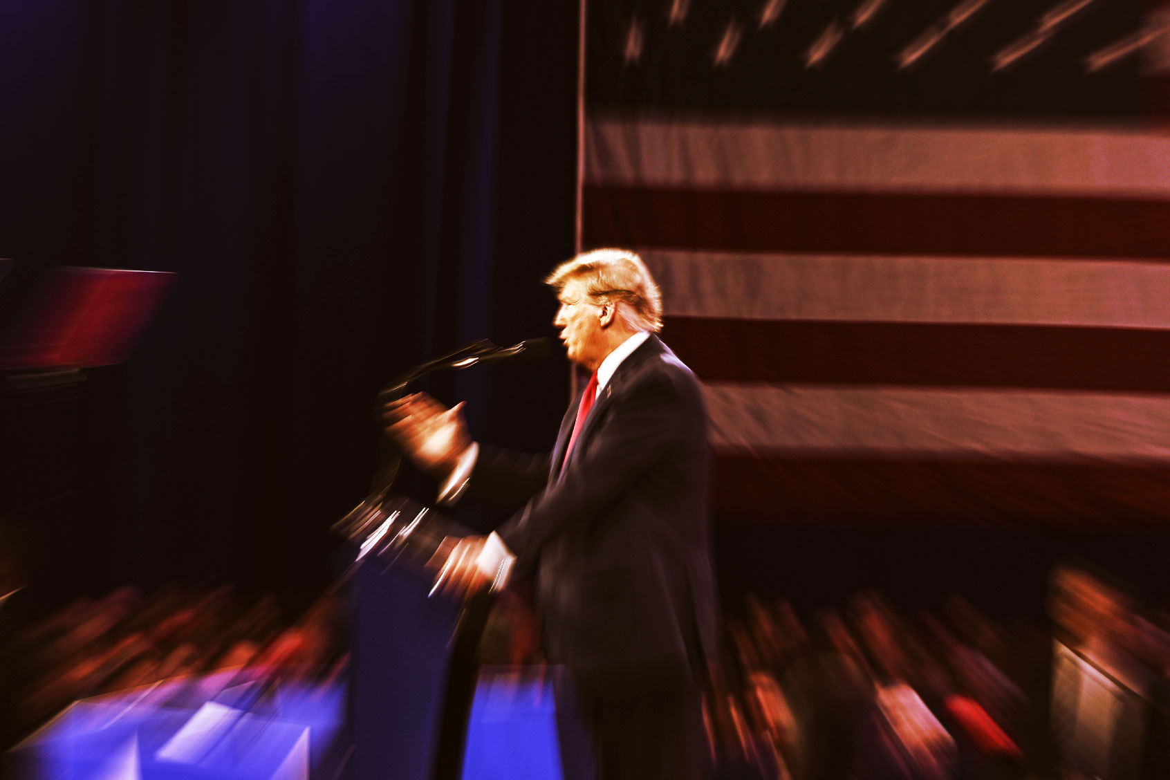 Former US President Donald Trump makes a speech as he attends the 2024 Conservative Political Action Conference (CPAC) at the Gaylord National Resort and Convention Center in National Harbor, Maryland, United States on February 24, 2024. (Celal Gunes/Anadolu via Getty Images)