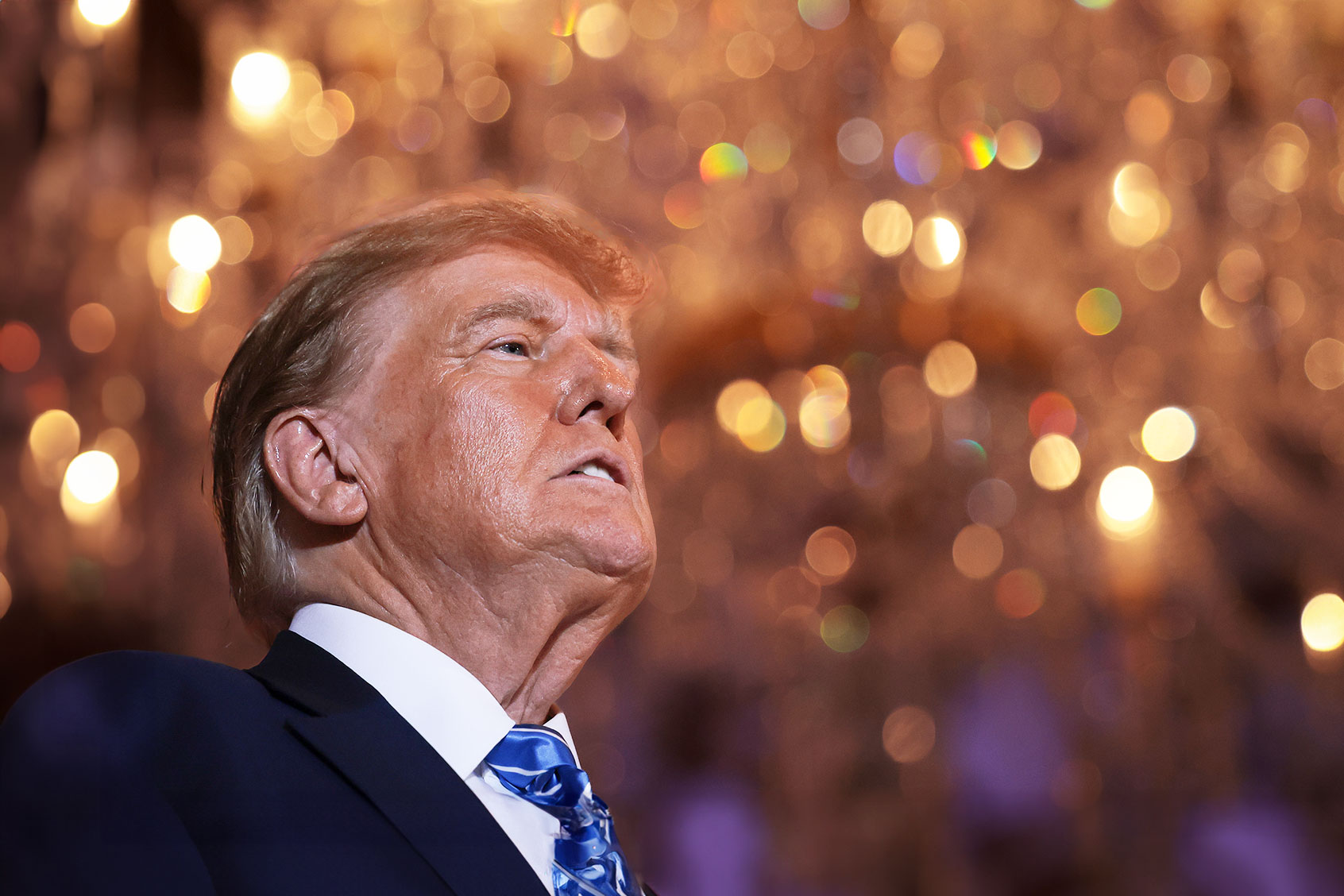 Republican presidential candidate, former President Donald Trump arrives for an election-night watch party at Mar-a-Lago on March 5, 2024 in West Palm Beach, Florida. (Win McNamee/Getty Images)
