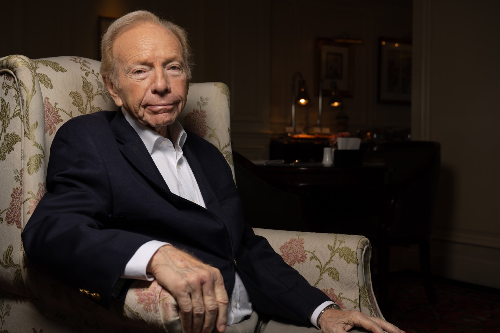 Senator Joe Lieberman posing for a portrait in Beijing on October 15th 2023. (Gilles Sabrié for The Washington Post via Getty Images)