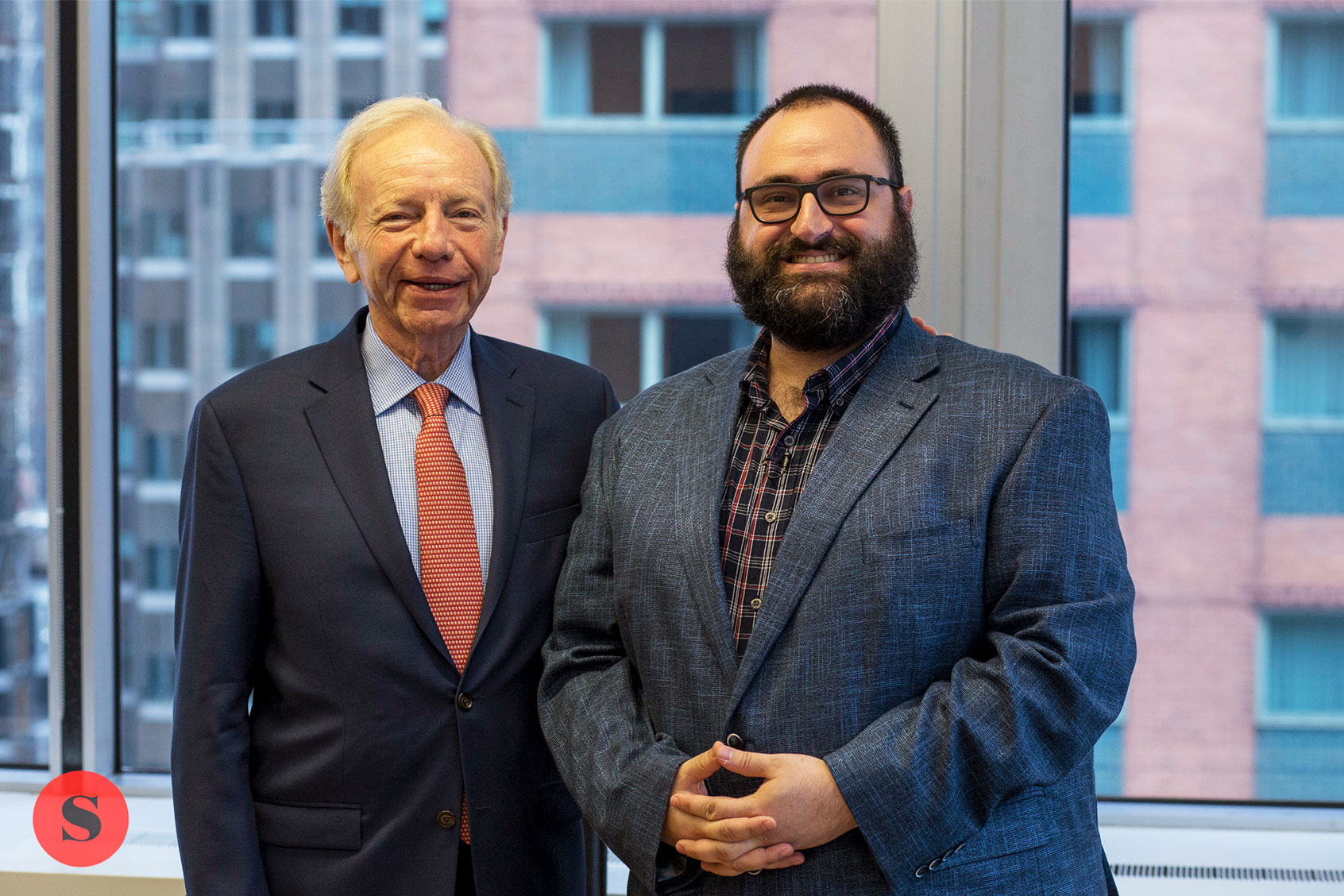 Joe Lieberman and Matt Rozsa in New York, July 2017 (Photo by Salon)