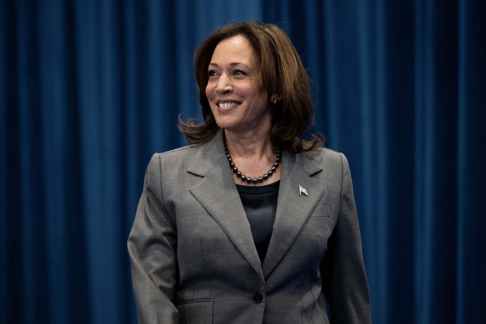 U.S. Vice President Kamala Harris arrives to speak about healthcare during an event at the John Chavis recreation center on March 26, 2024 in Raleigh, North Carolina. (BRENDAN SMIALOWSKI/AFP via Getty Images)