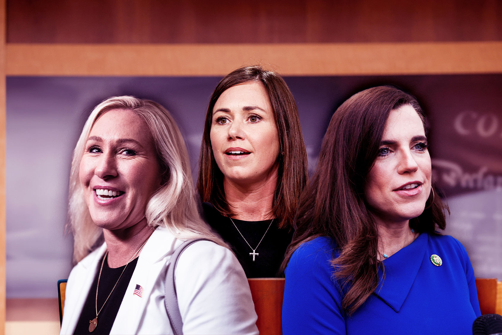 Marjorie Taylor Greene, Katie Britt and Nancy Mace (Photo illustration by Salon/Getty Images)