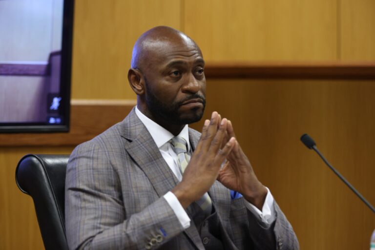 Fulton County Special Prosecutor Nathan Wade testifies during a hearing in the case of the State of Georgia v. Donald John Trump at the Fulton County Courthouse on February 15, 2024 in Atlanta, Georgia. ( Alyssa Pointer-Pool/Getty Images)