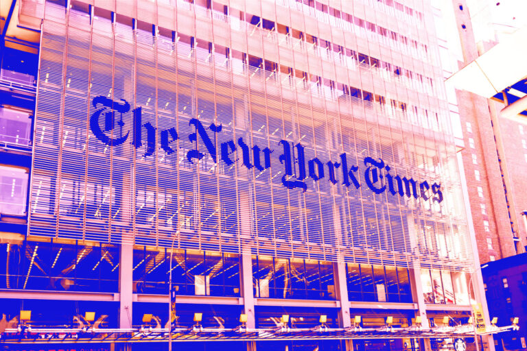 The New York Times building stands in Midtown on February 07, 2024 in New York City. (Spencer Platt/Getty Images)