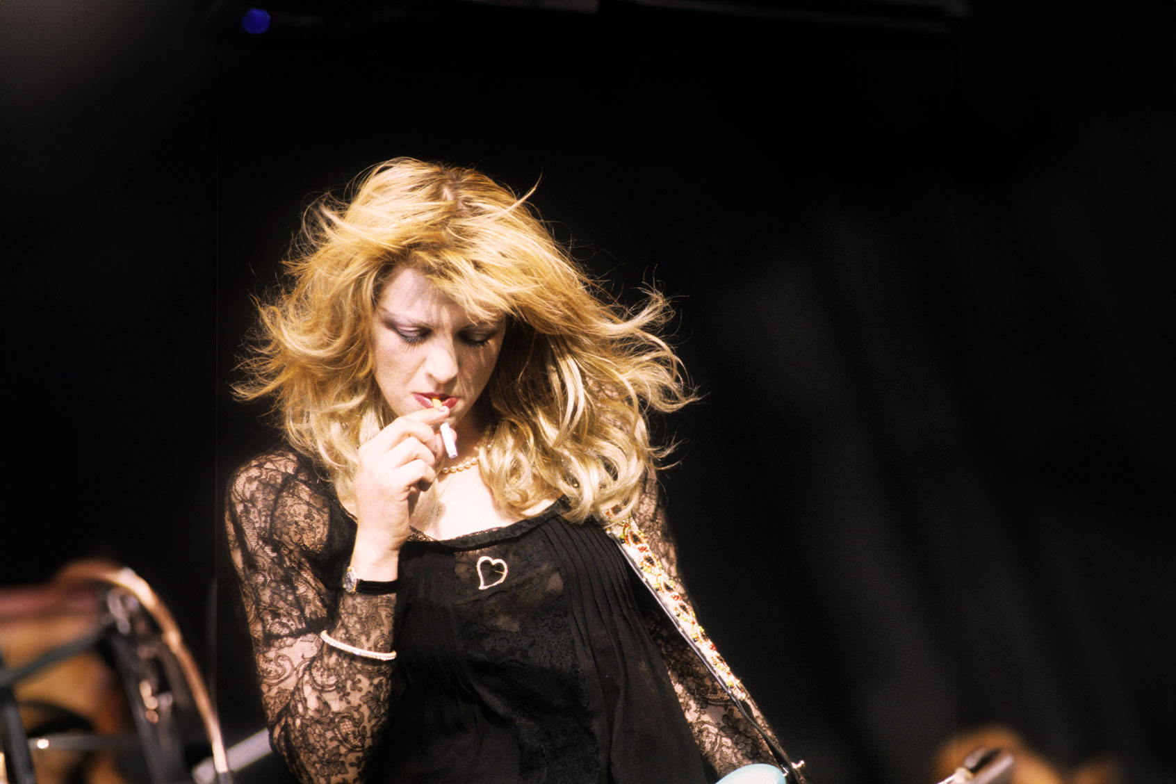 Courtney Love of the band Hole performing on stage, Pukkelpop Festival, Hasselt, Belgium, 1995. (Gie Knaeps/Getty Images)