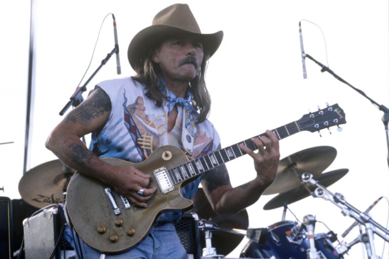 Dickey Betts of the Allman Brothers performs during Laguna Seca Daze at Laguna Seca Racetrack on May 30, 1993 in Monterey, California. (Tim Mosenfelder/Getty Images)