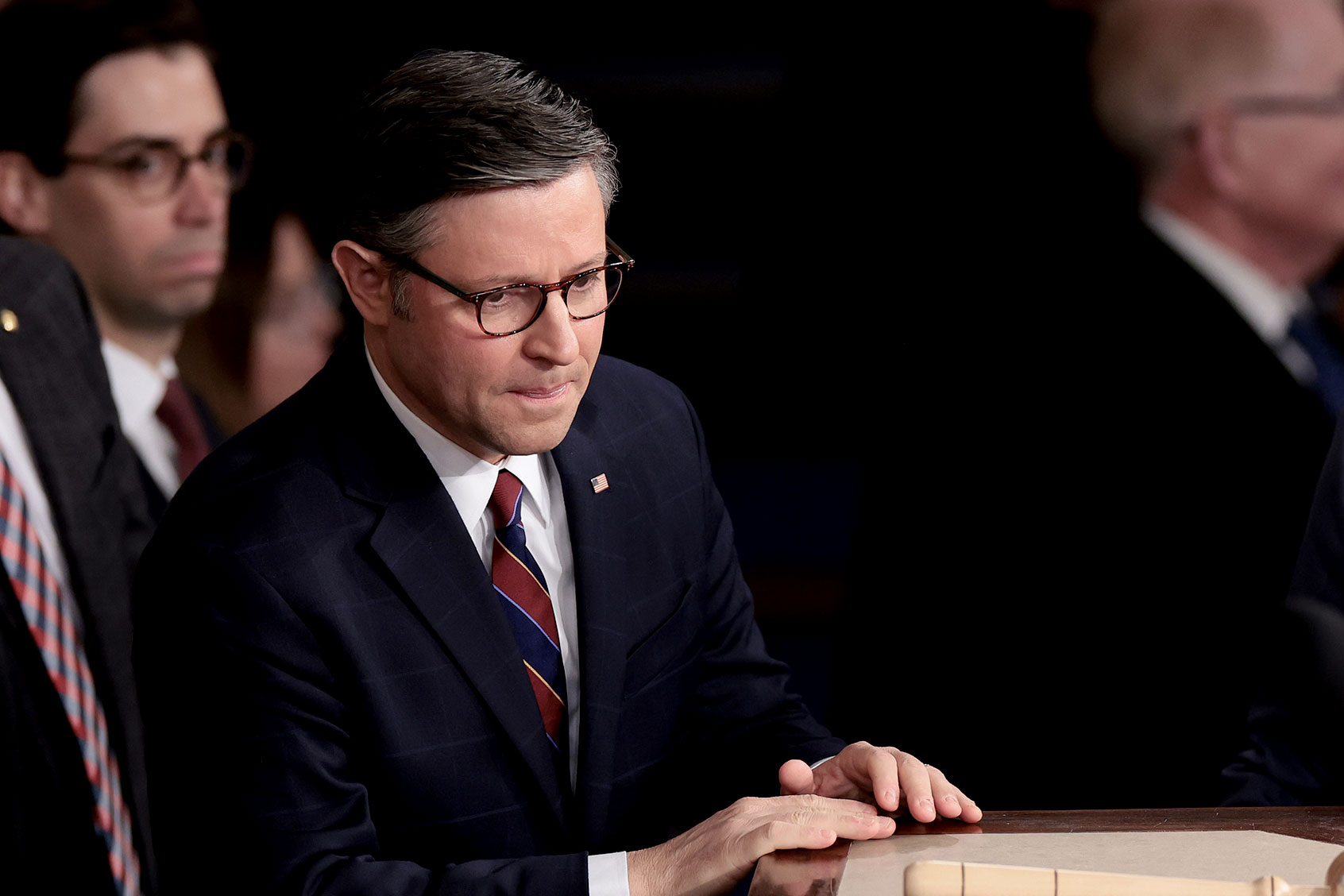 U.S. Speaker of the House Mike Johnson (R-LA) presides over the House of Representatives prior to an address by Japanese Prime Minister Fumio Kishida at the U.S. Capitol on April 11, 2024 in Washington, DC. (Win McNamee/Getty Images)