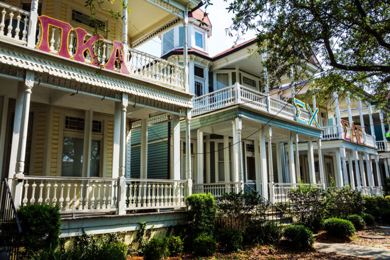 South Carolina, Charleston, College of Charleston, Greek life, Pi Kappa Alpha, Sigma Chi, fraternity houses. (Jeffrey Greenberg/Universal Images Group via Getty Images)