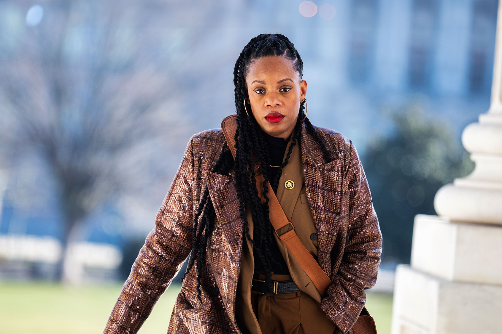 Rep. Summer Lee, D-Pa., arrives to the U.S. Capitol for the last votes of the week on Friday, January 12, 2024. (Tom Williams/CQ-Roll Call, Inc via Getty Images)