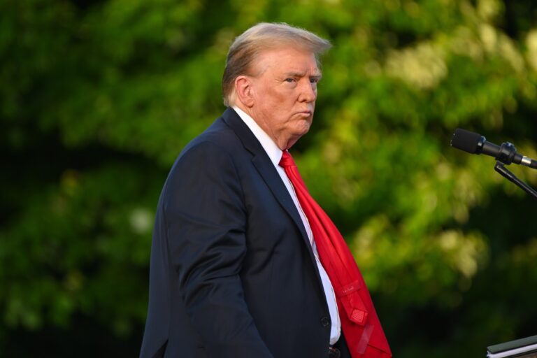 Former U.S. President Donald Trump speaks during his campaign rally at Crotona Park in the South Bronx on Thursday, May 23, 2024 in New York City. (James Devaney/GC Images)