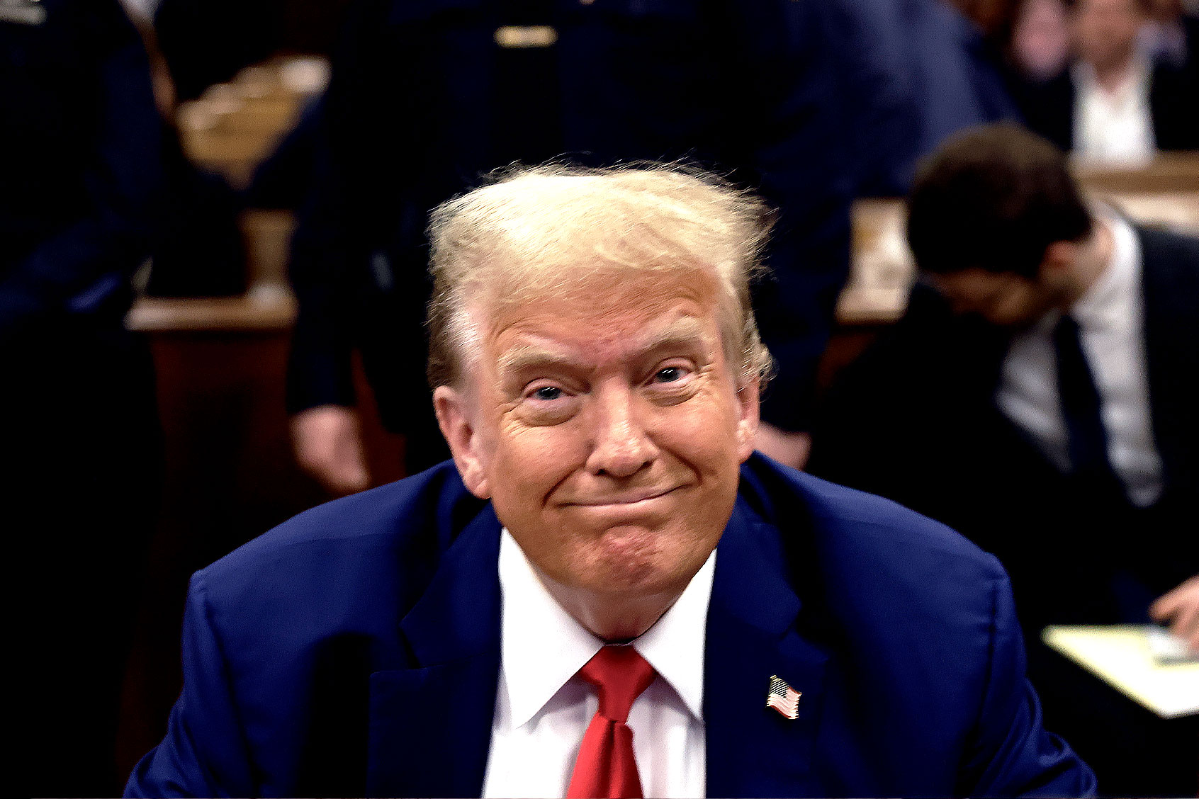 Former U.S. President Donald Trump attends his trial for allegedly covering up hush money payments at Manhattan Criminal Court on May 6, 2024 in New York City. (Peter Foley-Pool/Getty Images)