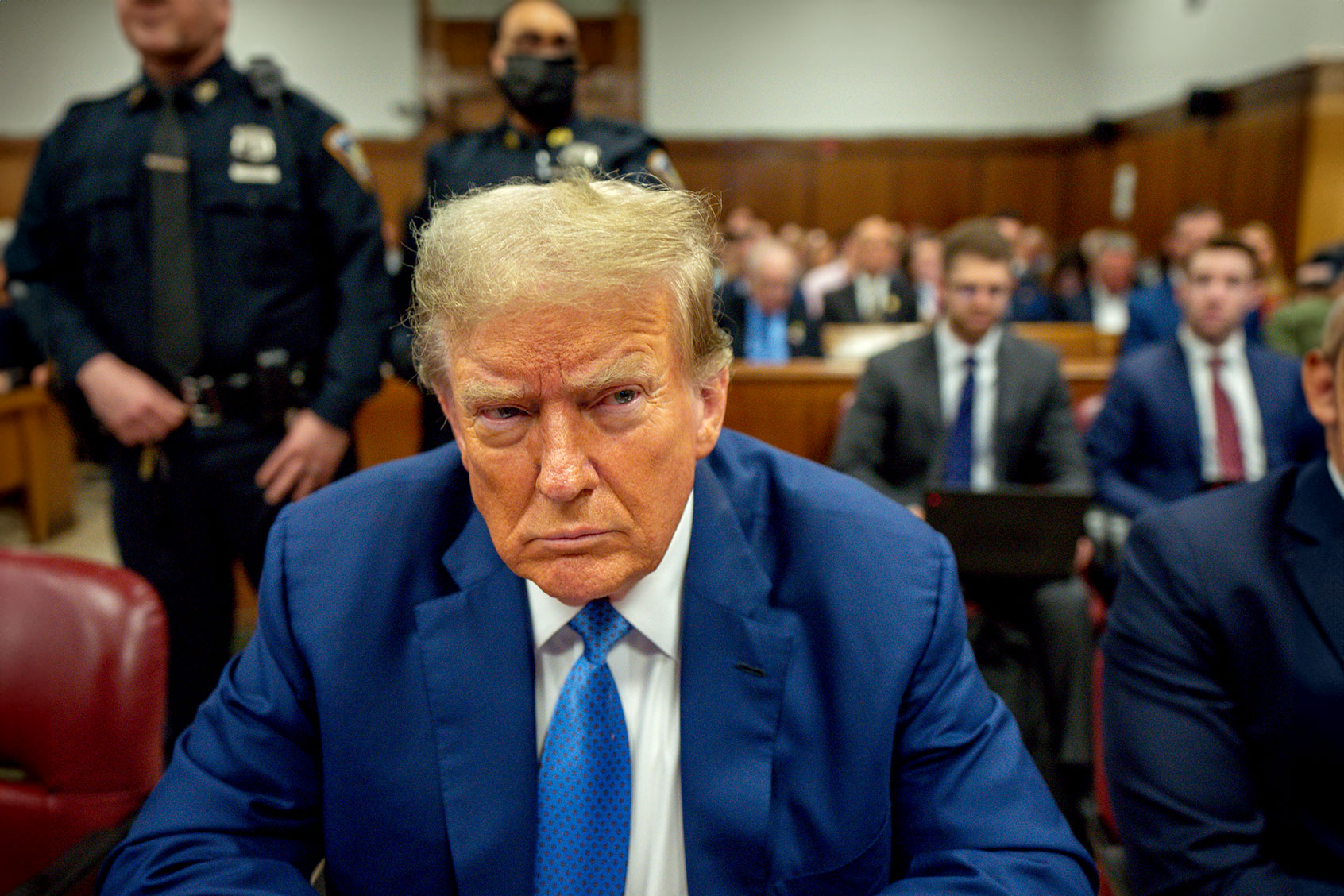 Former U.S. President Donald Trump appears in court during his trial for allegedly covering up hush money payments at Manhattan Criminal Court on May 20, 2024 in New York City. (Steven Hirsch-Pool/Getty Images)