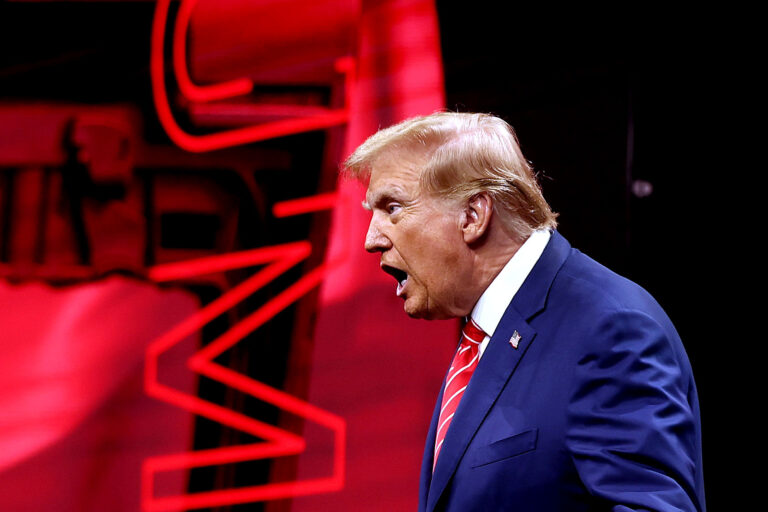 Former U.S. President Donald Trump speaks during the NRA ILA Leadership Forum at the National Rifle Association (NRA) Annual Meeting & Exhibits at the Kay Bailey Hutchison Convention Center on May 18, 2024 in Dallas, Texas. (Justin Sullivan/Getty Images)