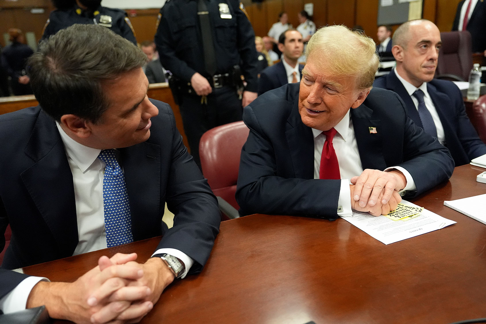 Former U.S. President Donald Trump appears for his hush money trial at Manhattan Criminal Court on May 28, 2024 in New York City. (Julia Nikhinson-Pool/Getty Images)