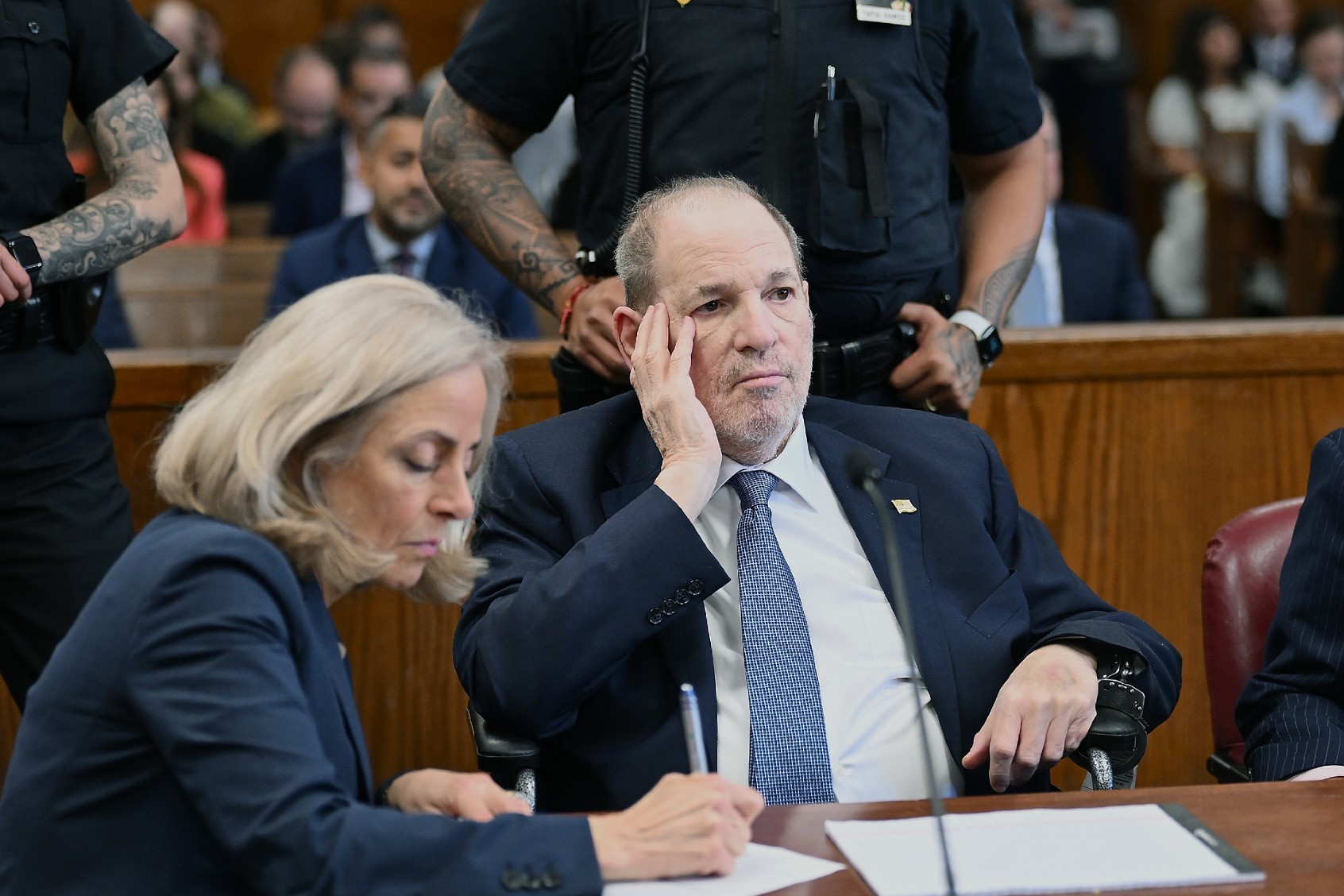 Former film producer Harvey Weinstein appears at a hearing in Manhattan Criminal Court on May 1, 2024 in New York City. (Curtis Means-Pool/Getty Images)