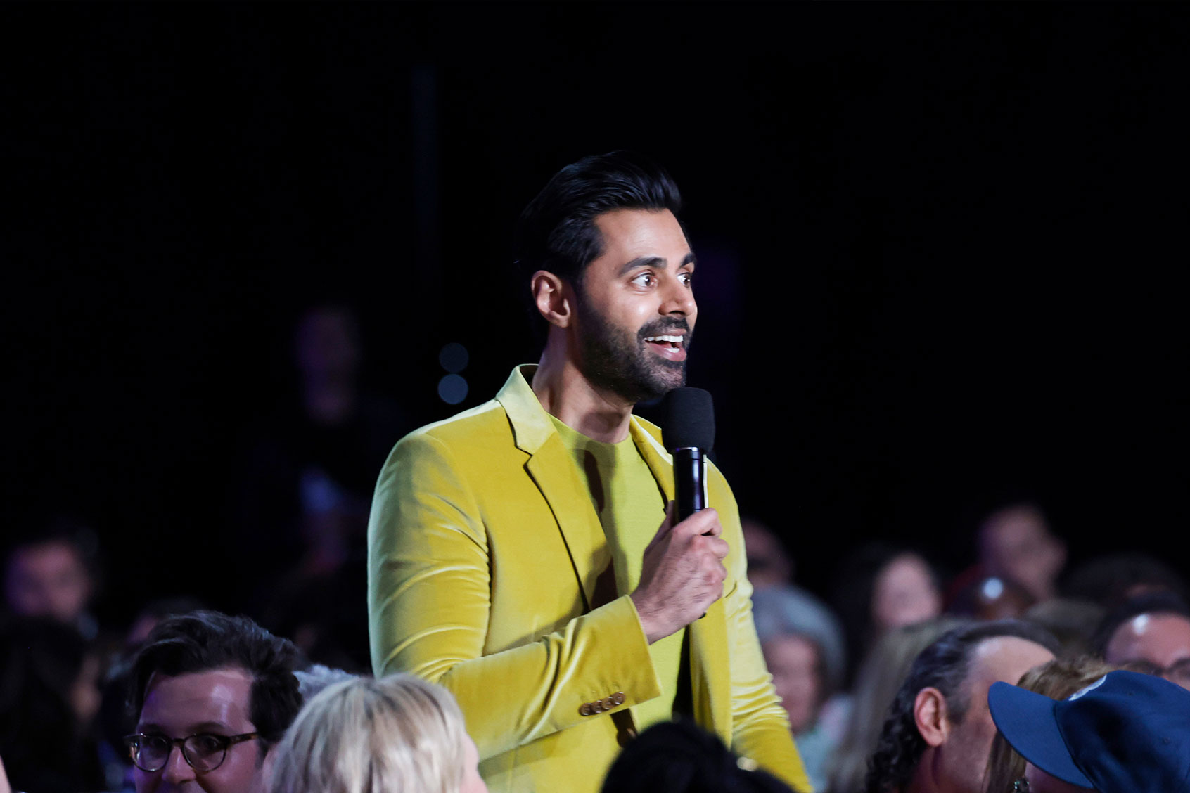 Host Hasan Minhaj speaks onstage during the 2023 Film Independent Spirit Awards on March 04, 2023 in Santa Monica, California. (Frazer Harrison/Getty Images)