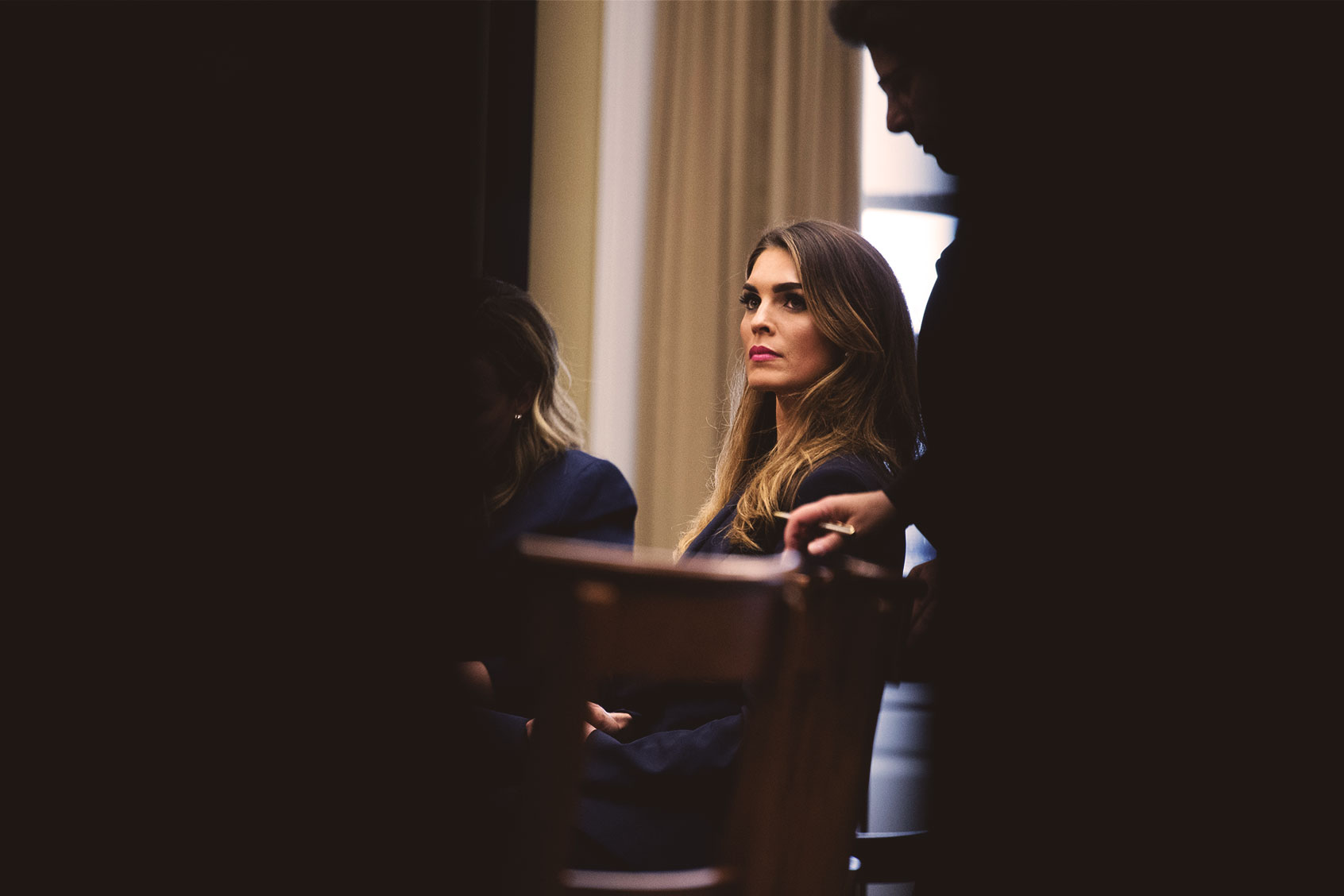Hope Hicks, the former White House communication director, is seen during a closed-door interview with the House Judiciary Committee about their investigation of President Trump and the Robert Mueller report on Wednesday, June 19, 2019. (Tom Williams/CQ Roll Call/Getty Images)