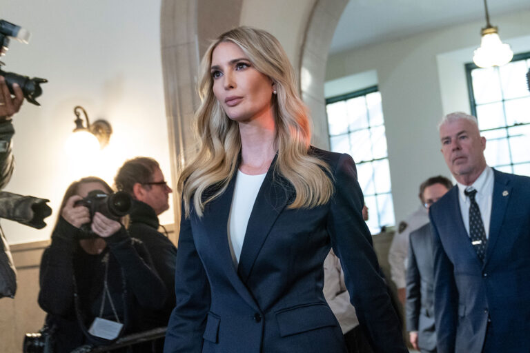 Ivanka Trump arrives to New York State Supreme Court after a break to testify as witness in Former President Donald Trump civil fraud trial. (Lev Radin/Pacific Press/LightRocket via Getty Images)