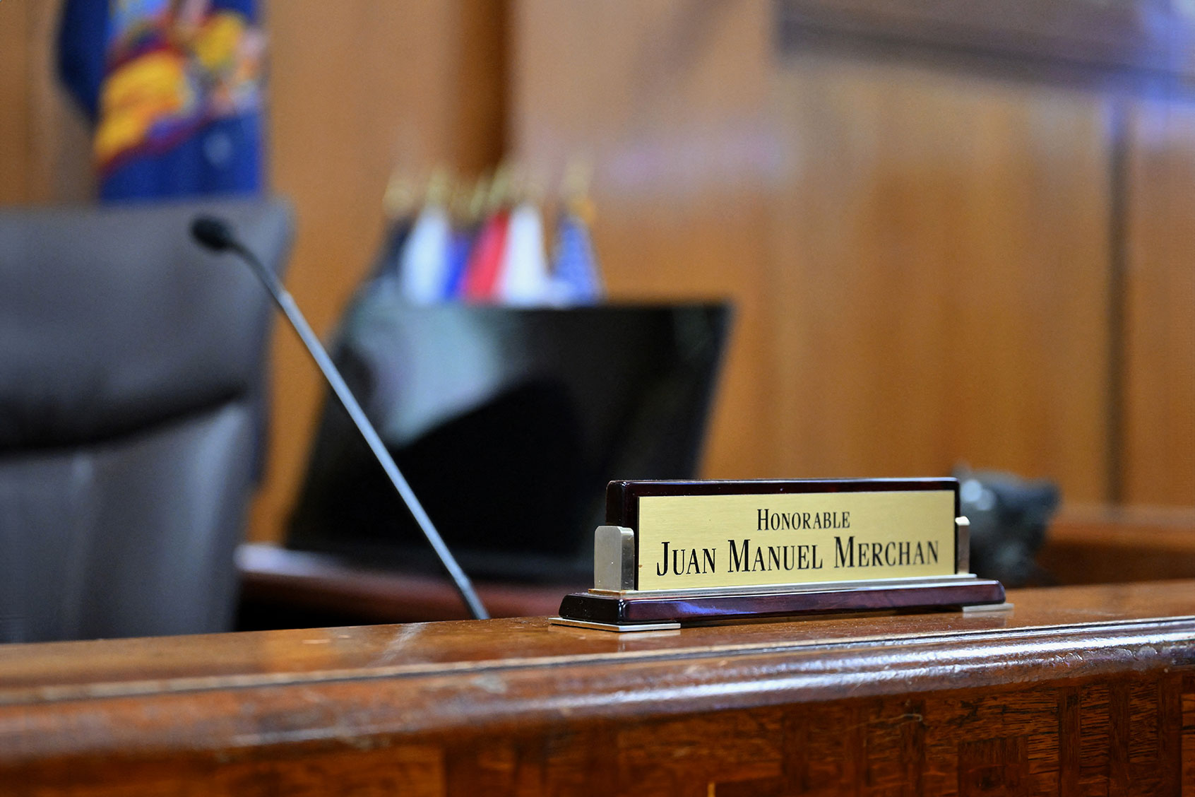 A general view shows Judge Juan Manuel Merchan's courtroom at Manhattan Criminal Court in New York City on March 12, 2024. (ANGELA WEISS/AFP via Getty Images)