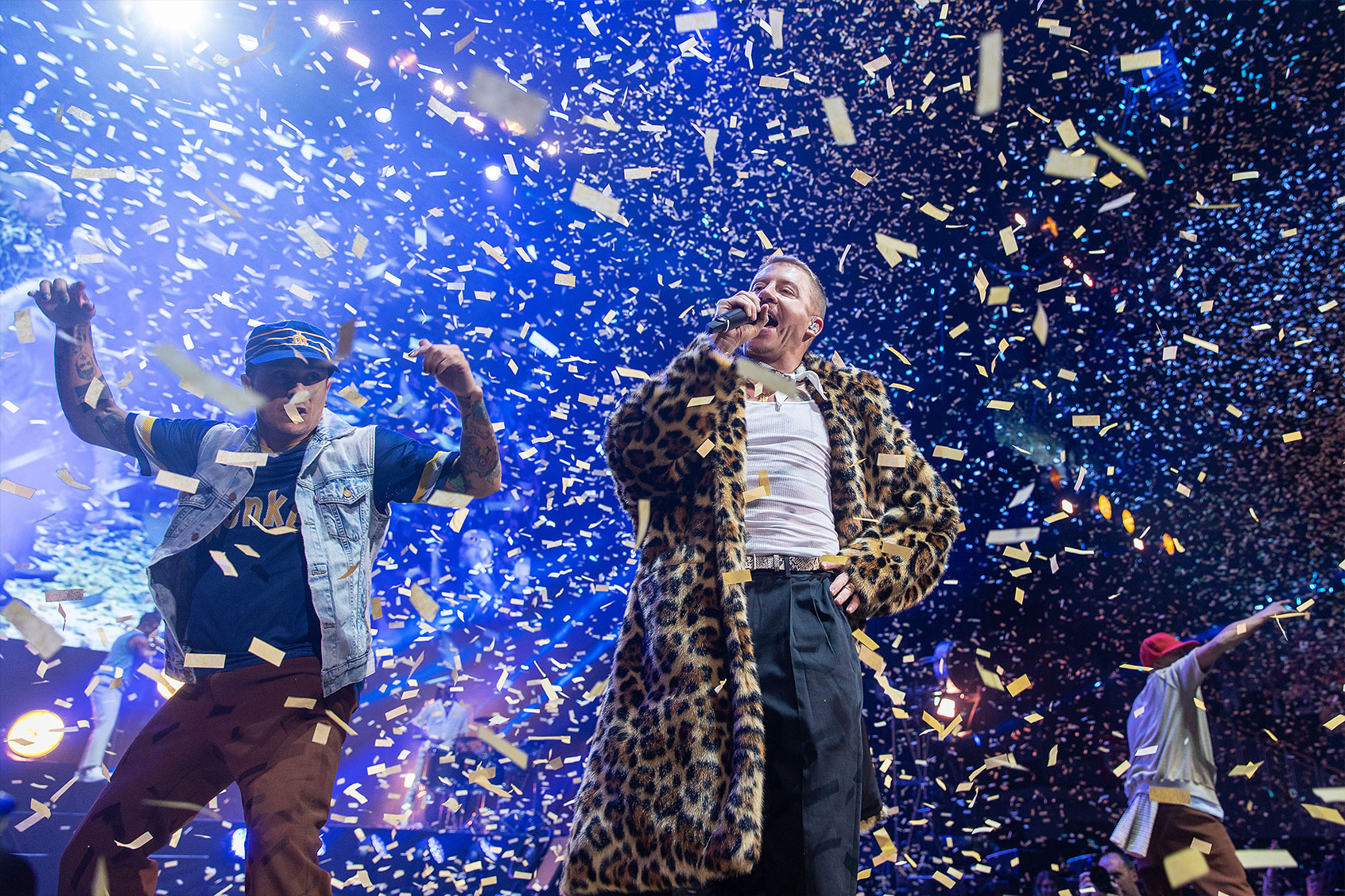Rapper Macklemore performs onstage during the BEN tour at Climate Pledge Arena on December 21, 2023 in Seattle, Washington. (Mat Hayward/Getty Images)