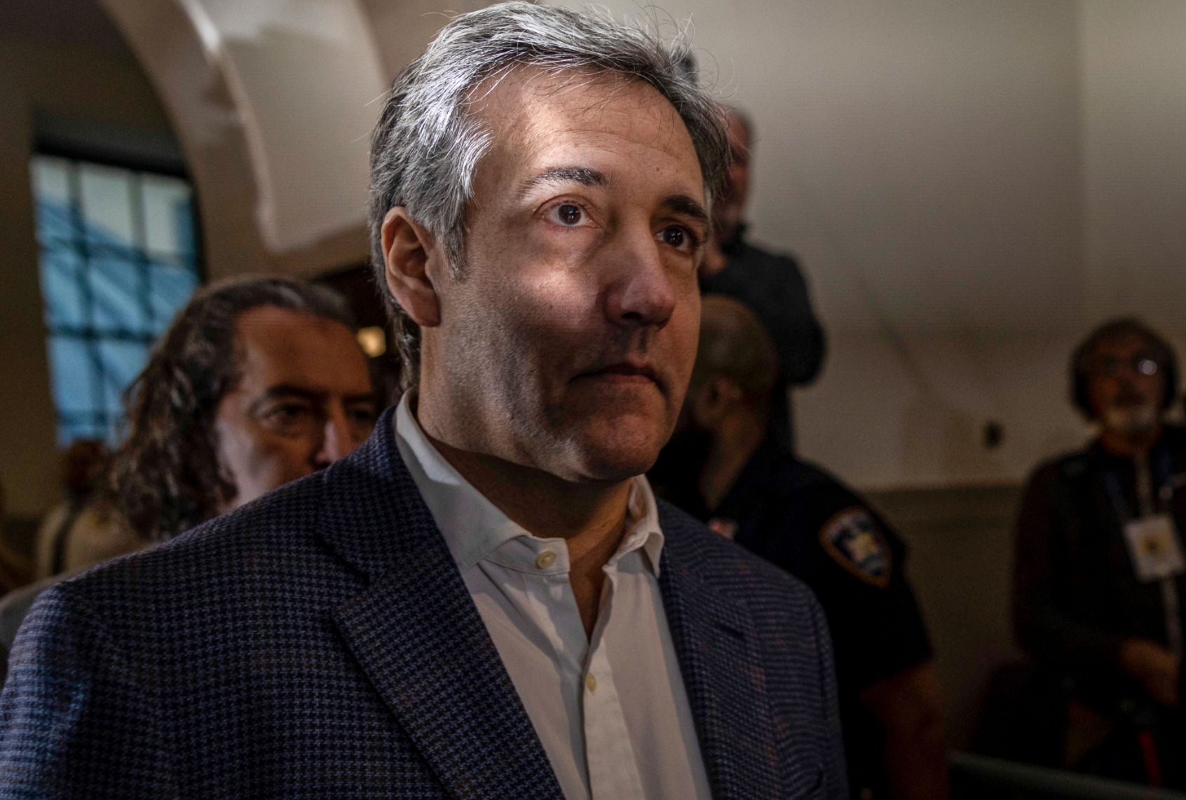 Michael Cohen at the courthouse during civil fraud trial of former President Donald Trump in New York City on October 24, 2023. (ALEX KENT/AFP via Getty Images)