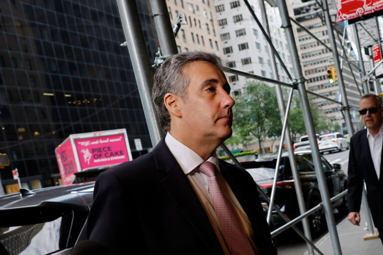 Michael Cohen, former President Donald Trump's former attorney, arrives at his home after leaving Manhattan Criminal Court on May 13, 2024 in New York City. (Michael M. Santiago/Getty Images)