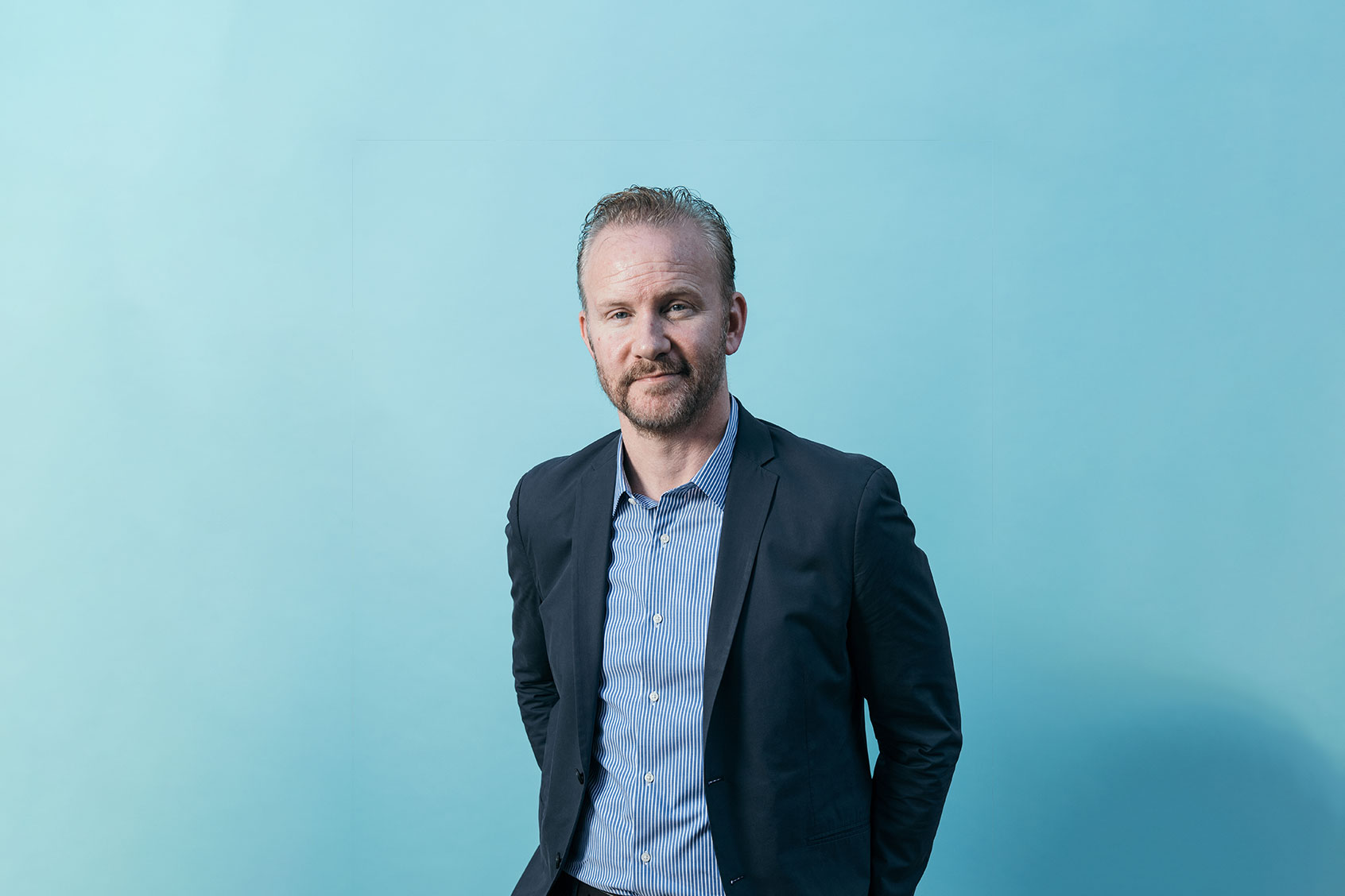 Morgan Spurlock poses during a portrait session at the 14th annual Dubai International Film Festival held at the Madinat Jumeriah Complex on December 11, 2017 in Dubai, United Arab Emirates. (Neilson Barnard/Getty Images for DIFF)