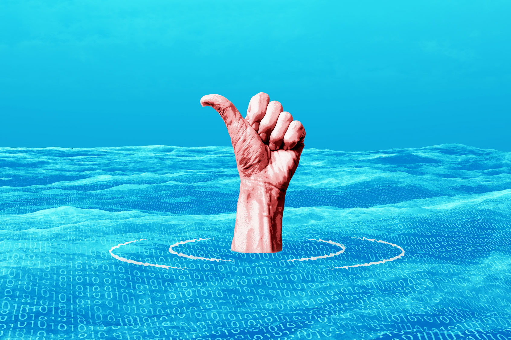 Thumbs Up, Drowning In Data (Photo illustration by Salon/GEtty Images)