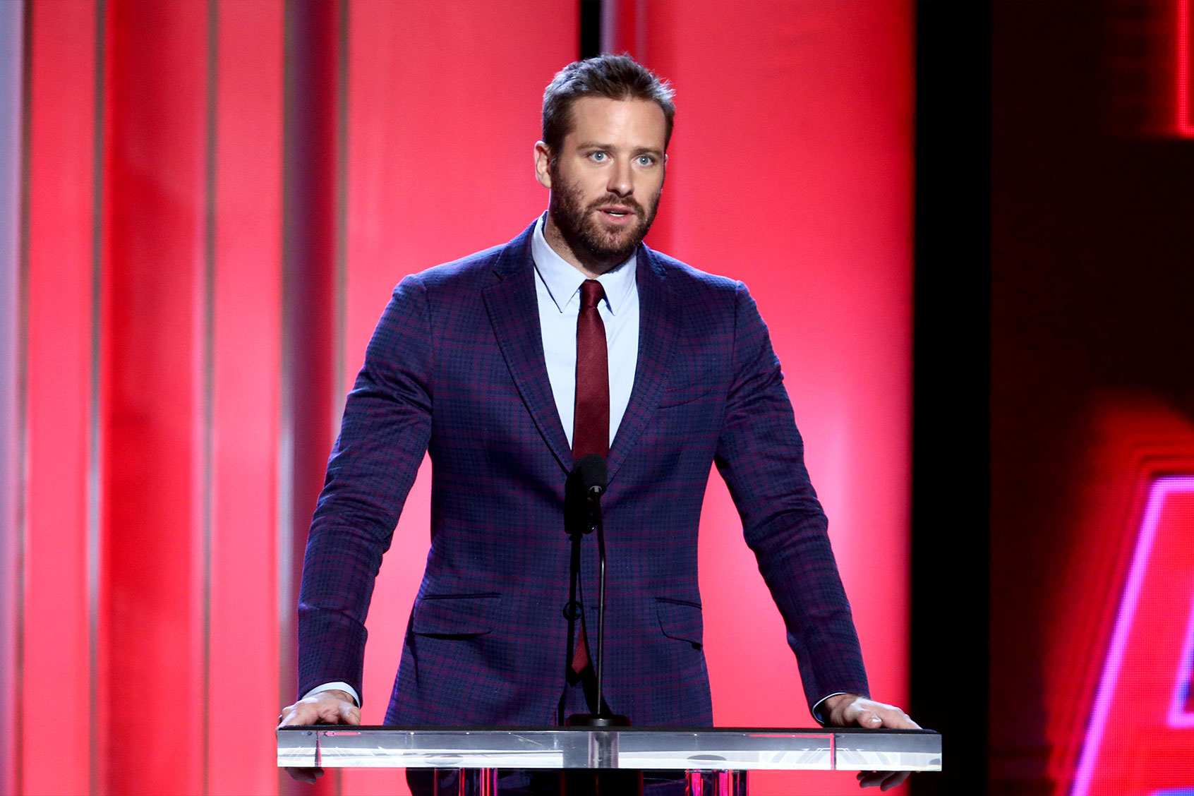 Armie Hammer speaks onstage during the 2019 Film Independent Spirit Awards on February 23, 2019 in Santa Monica, California. (Tommaso Boddi/Getty Images)