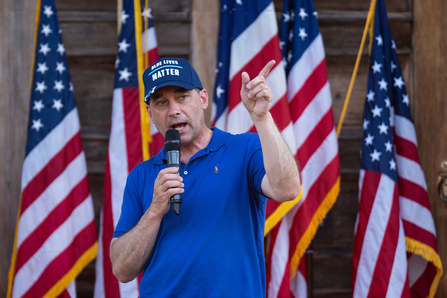 Rep. Bob Good, R-Va., speaks to supporters at his campaign rally in Louisa, Va., on Friday, June 14, 2024. (Bill Clark/CQ-Roll Call, Inc via Getty Images)