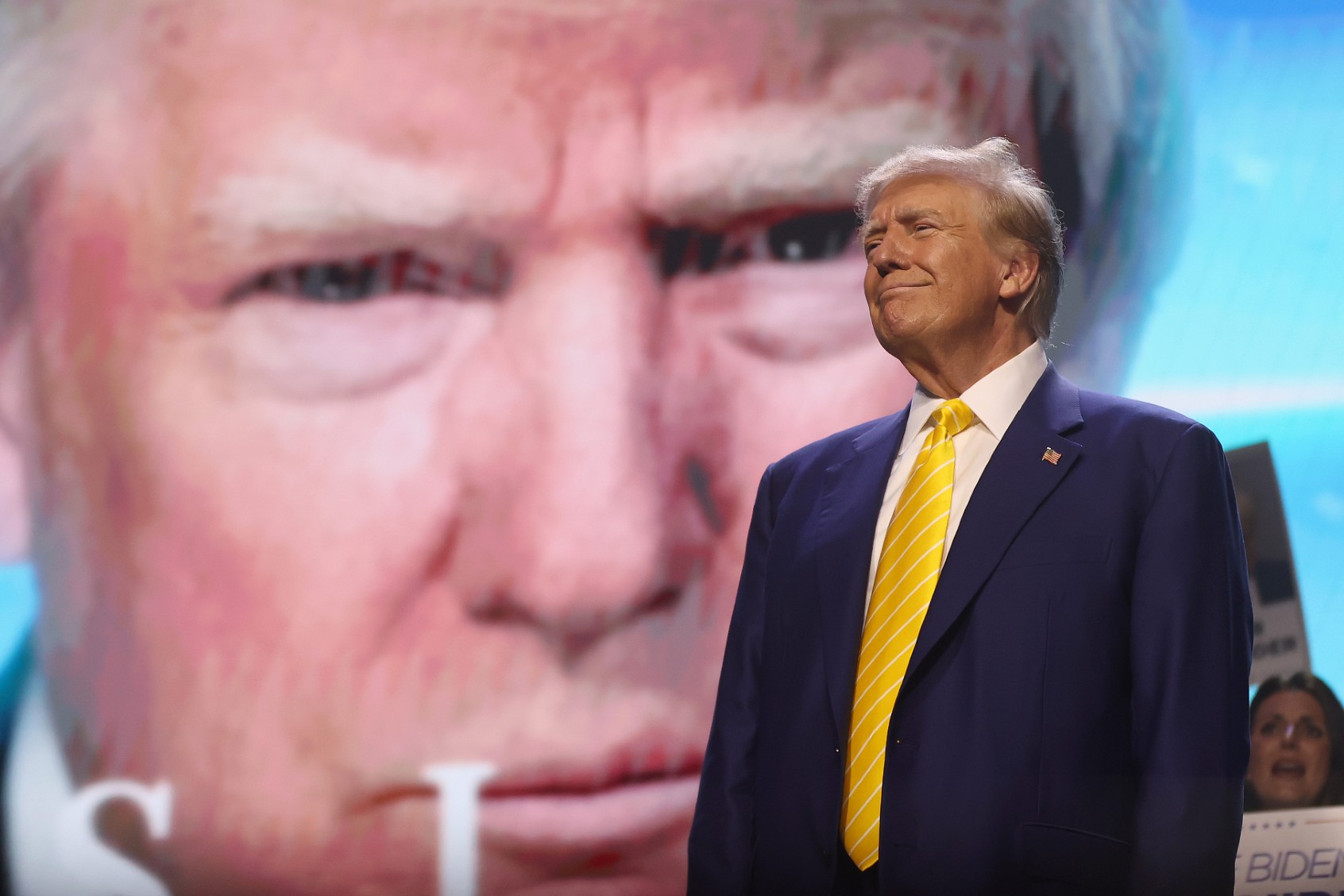 Former U.S. President Donald Trump speaks during a Turning Point PAC town hall at Dream City Church on June 06, 2024 in Phoenix, Arizona. (Justin Sullivan/Getty Images)