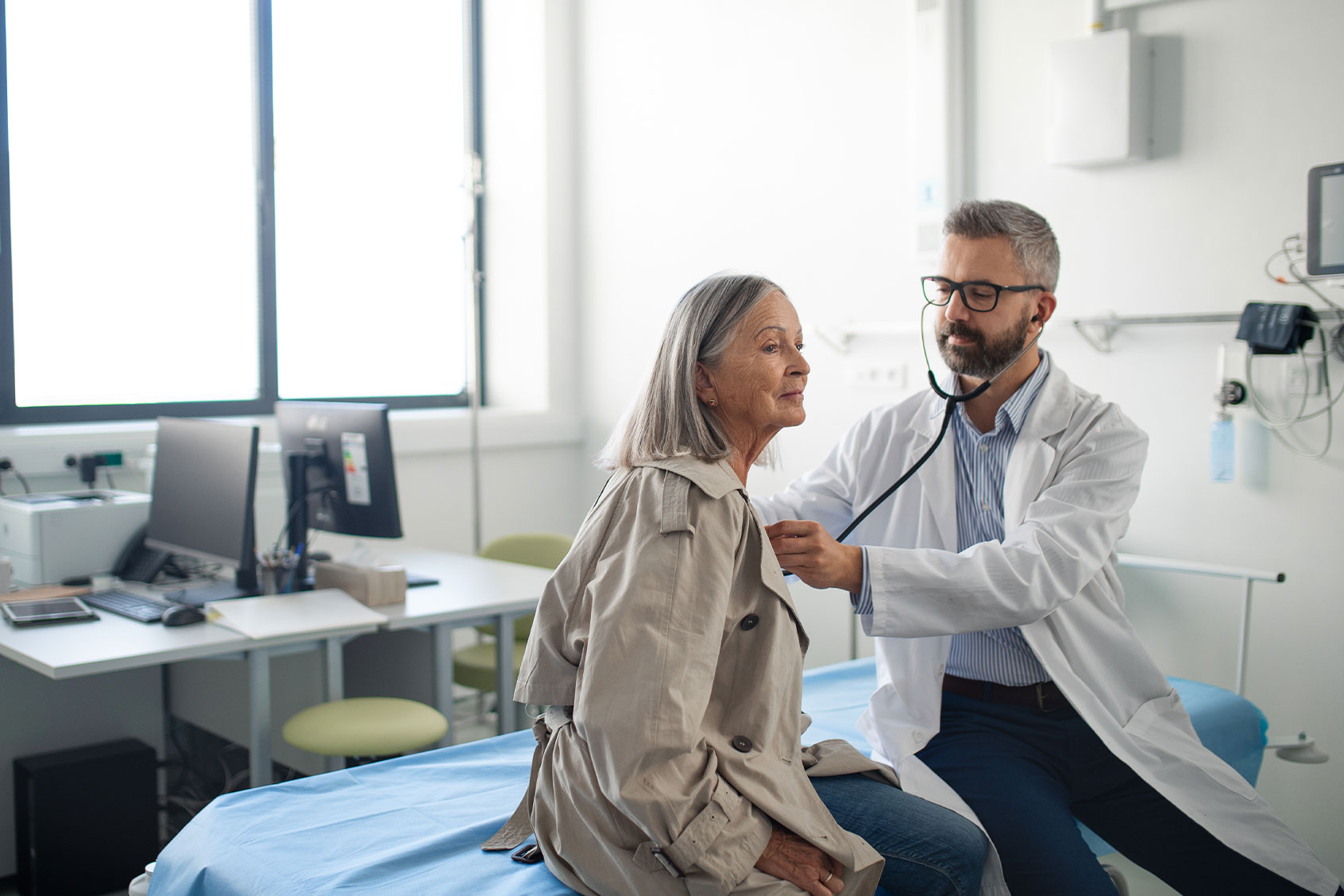 Elderly woman at doctors examination (Getty Images/Halfpoint Images)