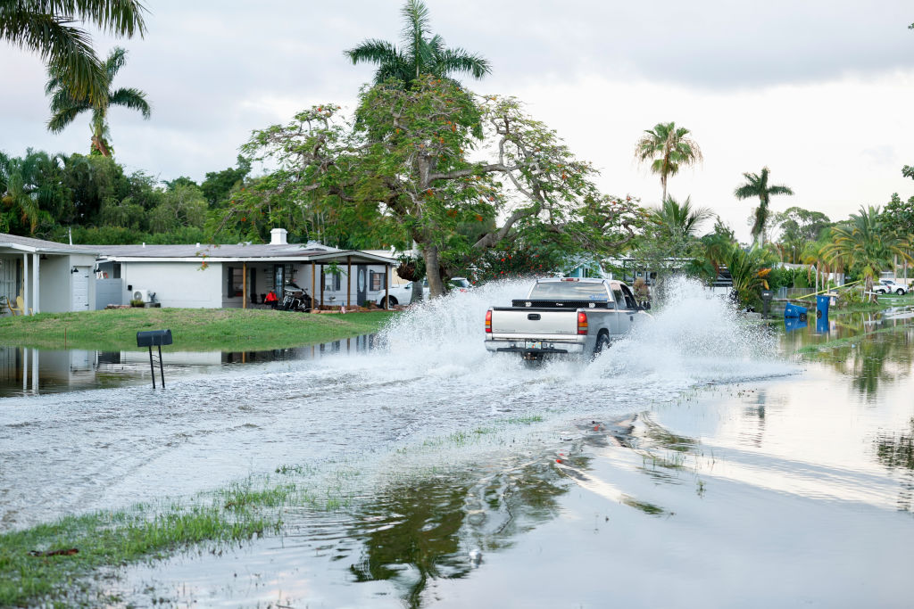 Flooded streets in Fort Myers, Florida, after 24 hours of continuous rain, June 13. (Lokman Vural Elibol/Anadolu via Getty Images)
