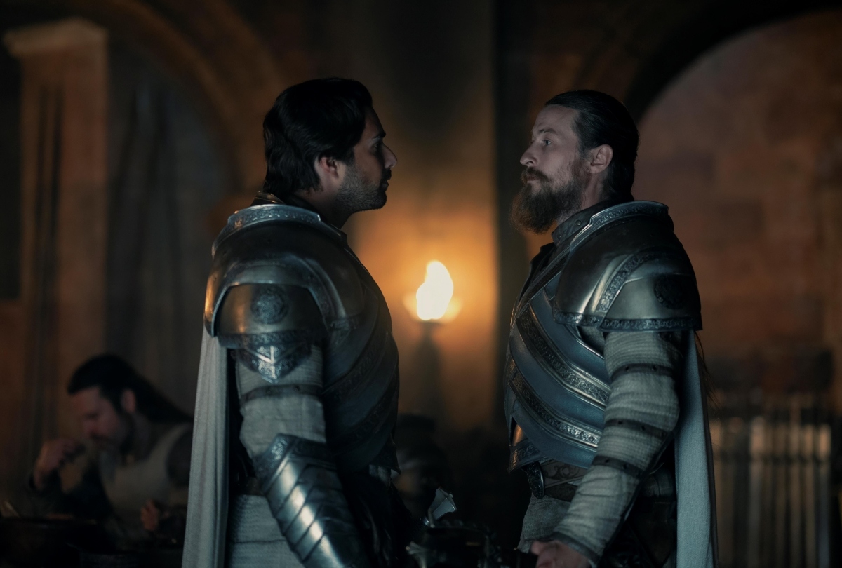 Fabien Frankel as Ser Criston Cooke and Luke Tittnsor as Ser Arryk Cargill in "House of the Dragon" (HBO) (HBO)