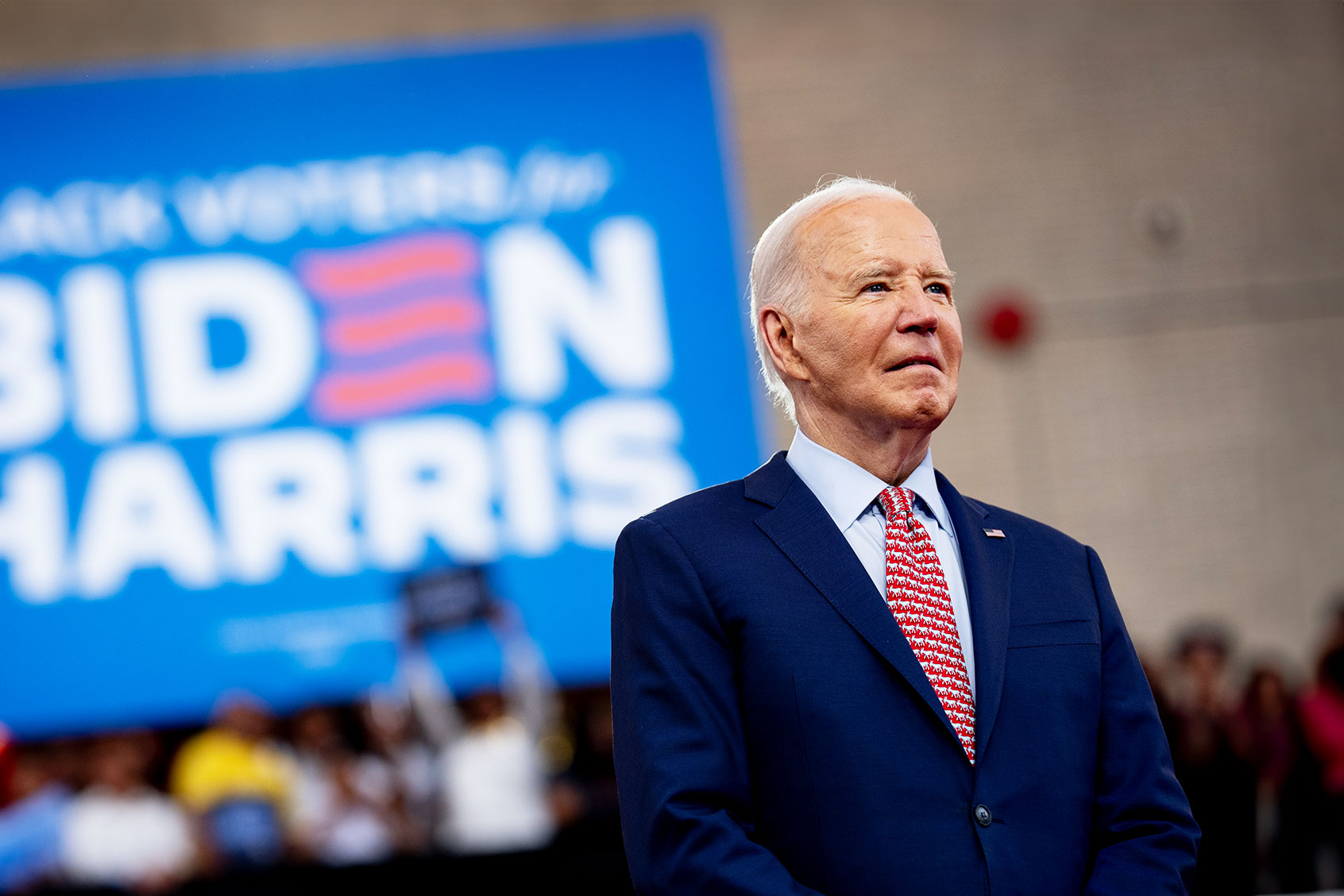 U.S. President Joe Biden takes the stage at a campaign rally at Girard College on May 29, 2024 in Philadelphia, Pennsylvania. (Andrew Harnik/Getty Images)