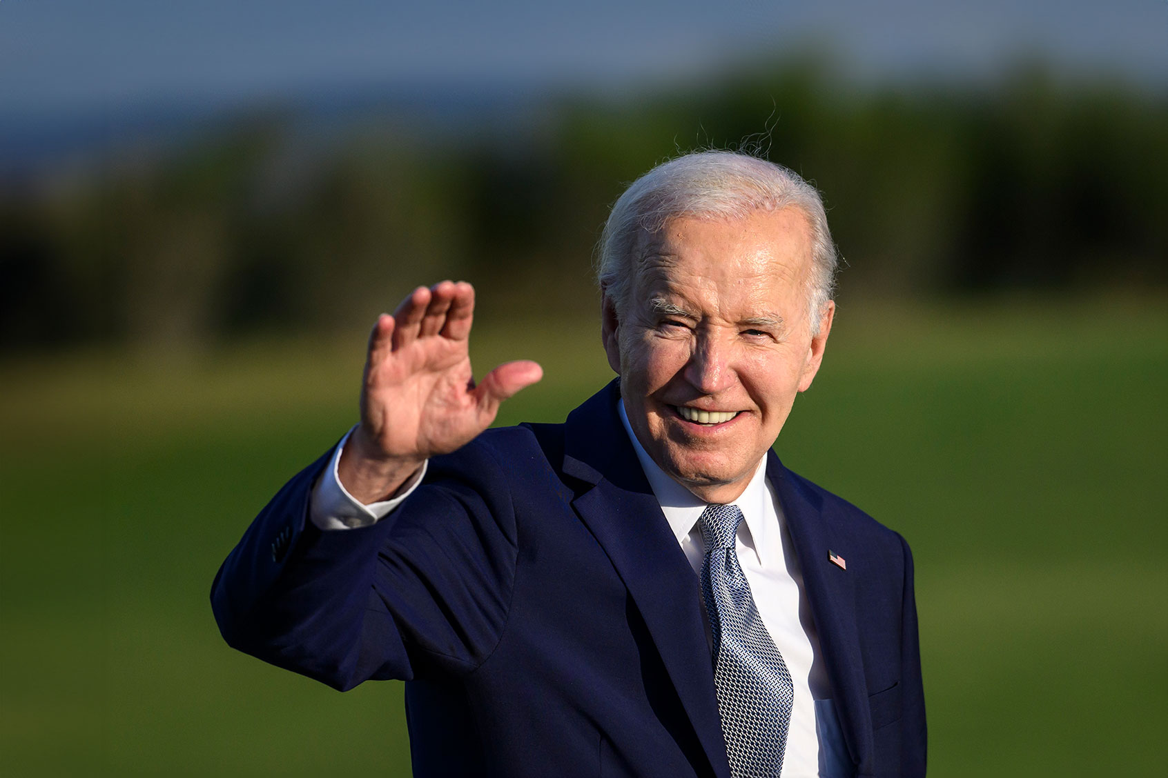 U.S. President Joe Biden joins G7 leaders as they gather to watch a parachute drop at San Domenico Golf Club - Borgo Egnazia during day one of the 50th G7 summit on June 13, 2024 in Fasano, Italy. (Antonio Masiello/Getty Images)