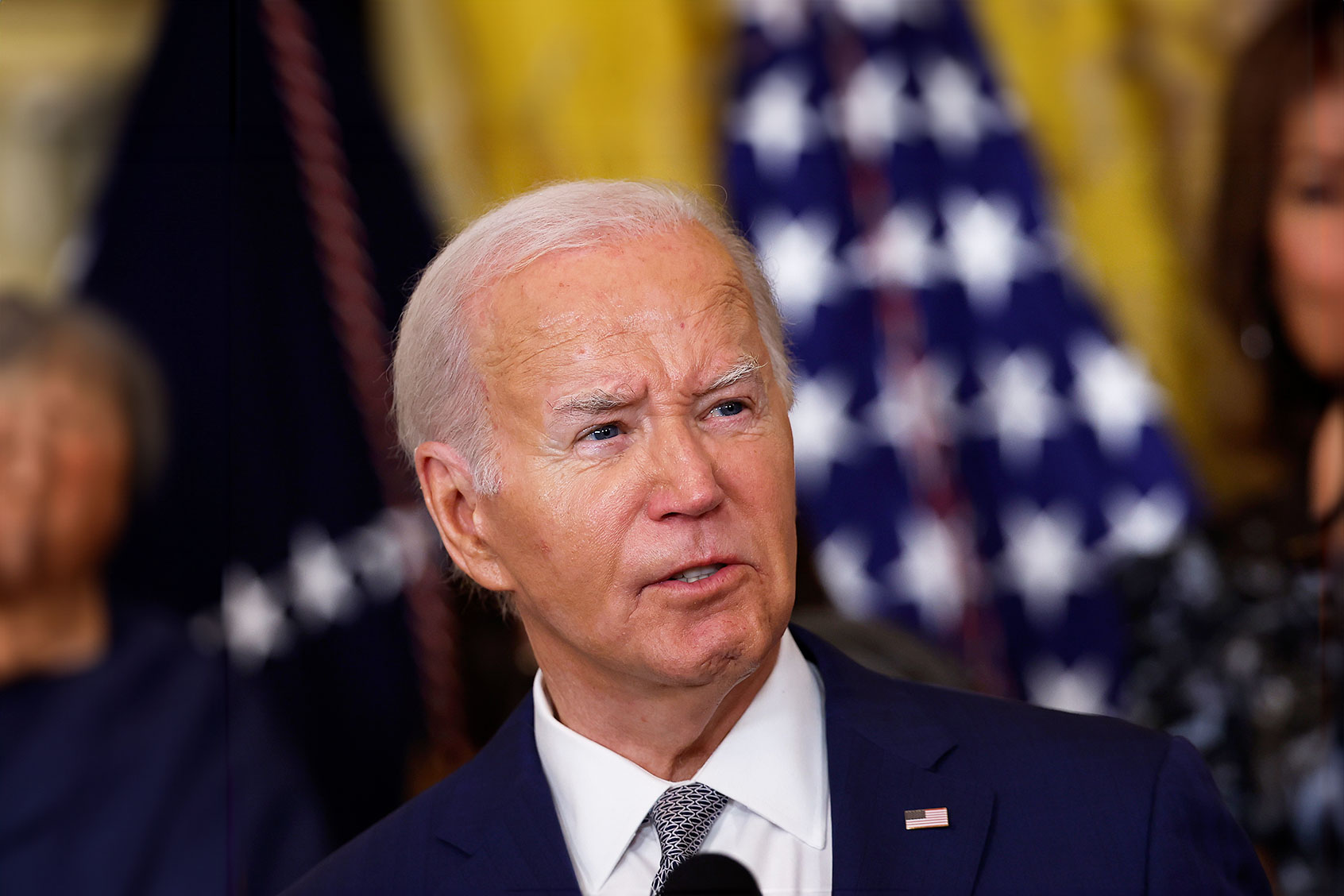 U.S. President Joe Biden speaks at an event marking the 12th anniversary of the Deferred Action for Childhood Arrivals (DACA) program in the East Room at the White House on June 18, 2024 in Washington, DC. (Kevin Dietsch/Getty Images)